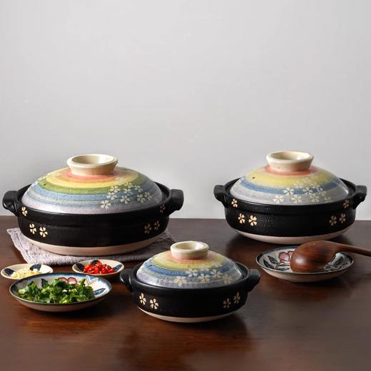 万古烧h砂锅炖锅家用燃气土锅樱花彩虹陶锅华柳 商品图1