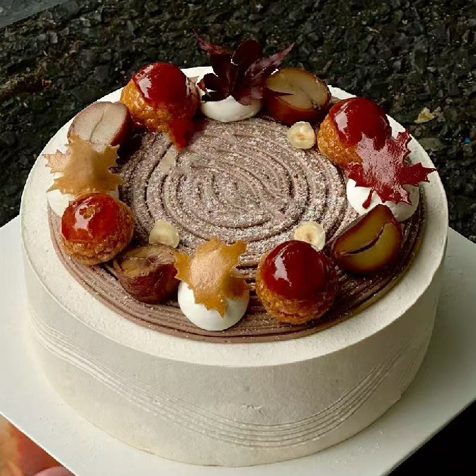 桂花茶冻栗子蛋糕