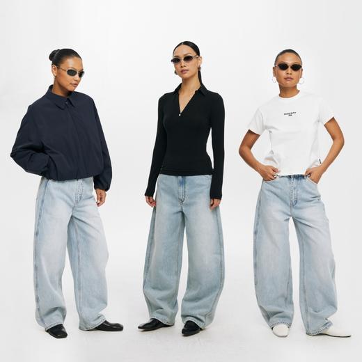 oneup浅蓝洗水牛仔香蕉裤（男女同款） 商品图4