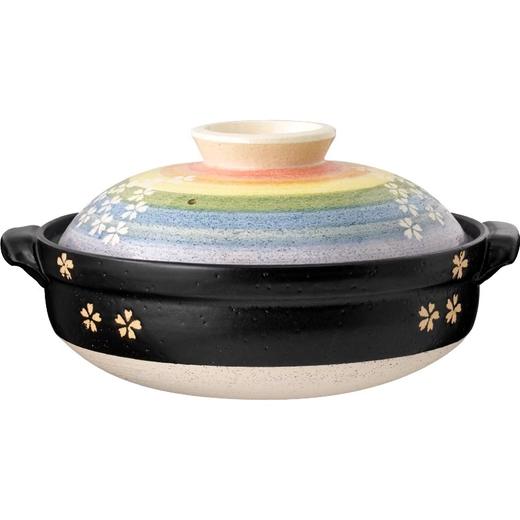 万古烧h砂锅炖锅家用燃气土锅樱花彩虹陶锅华柳 商品图3