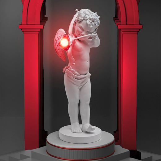 SELETTI 爱心丘比特灯具 室内桌面创意摆件丘比特氛围台灯情人节礼物送女友 商品图3