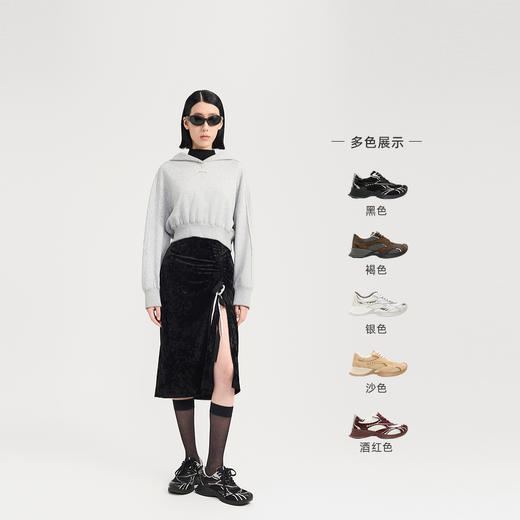 [福利价]lost in echo2024年秋季新款厚底轻便网面复古银色休闲运动跑鞋女 商品图1