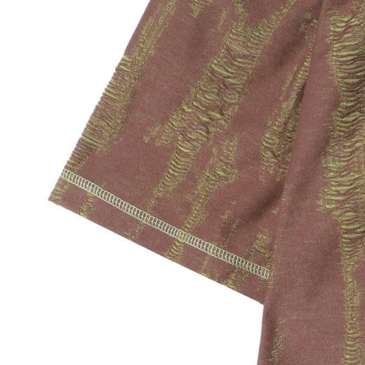 T2198早春新款时尚个性韩版撞色磨破圆领短袖T恤高级感设计轻奢上衣 商品图4