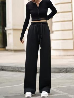 12.12清仓价—春季特卖【休闲裤】 （内里牛奶绒）编织腰绳侧开叉休闲裤-喜出