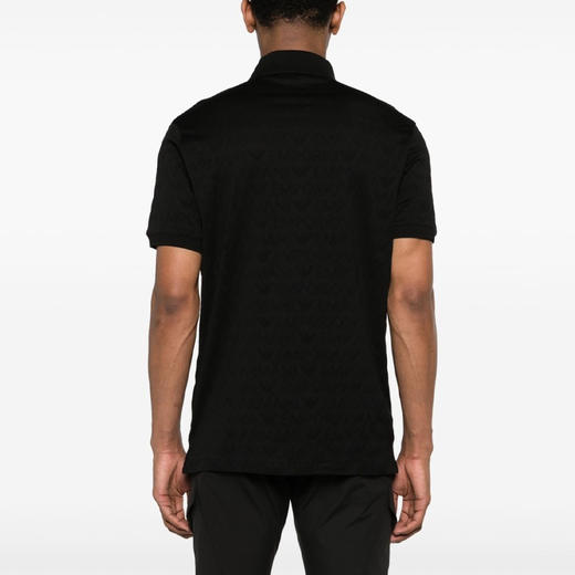 EMPORIO ARMANI 阿玛尼 男士小鹰徽标压花棉质短袖polo衫 黑色 3D1FM8 1JORZ 0999 商品图2