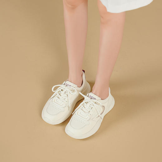 西村名物2025年春季新品超轻厚底增高休闲运动鞋小白鞋T25AM15021 商品图2