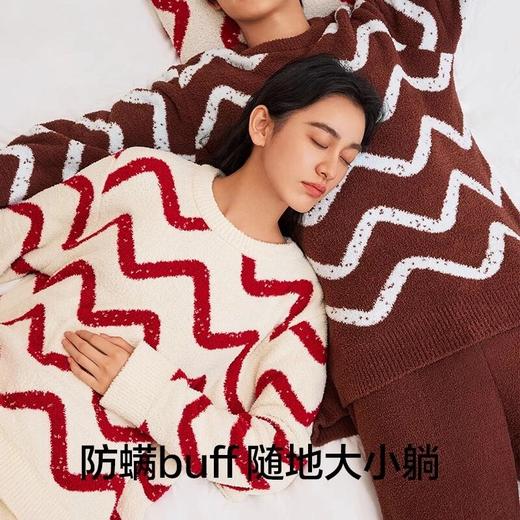 【有棵树】【成毅同款】半边绒防螨情侣家居服加绒睡衣女秋冬2024新爆款女款:YSPJ1066男款YSMP1058 商品图4
