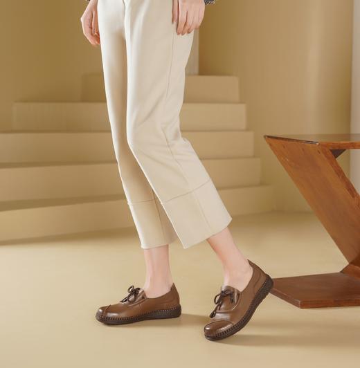 西村名物2025年春季新款厚底舒适轻便厚底系带乐福鞋T25AM15131 商品图2