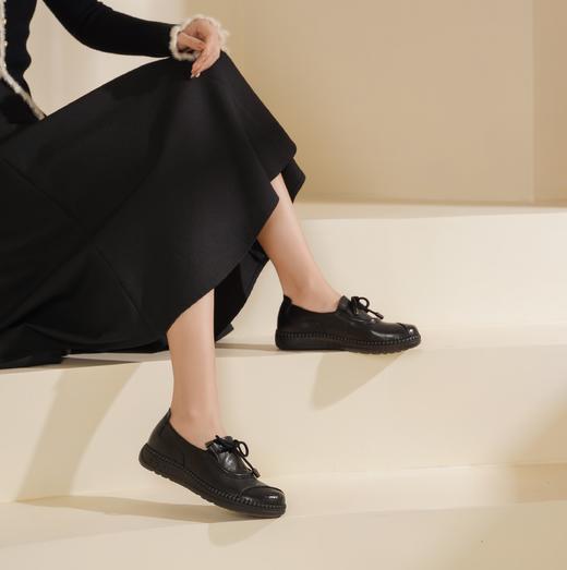 西村名物2025年春季新款厚底舒适轻便厚底系带乐福鞋T25AM15131 商品图3