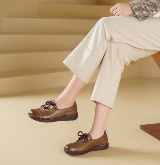 西村名物2025年春季新款厚底舒适轻便厚底系带乐福鞋T25AM15131 商品图5