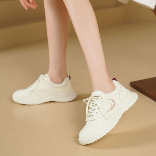 西村名物2025年春季新品超轻厚底增高休闲运动鞋小白鞋T25AM15021 商品图1