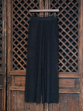 盛唐婧| 强缩羊毛针织裤-深麻灰