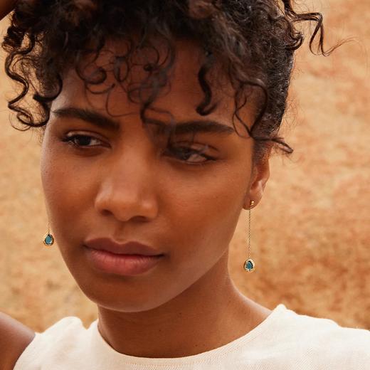 北京仓｜Agapee-LYSIA-水滴 蓝色 长耳环［法国设计师］ 商品图2