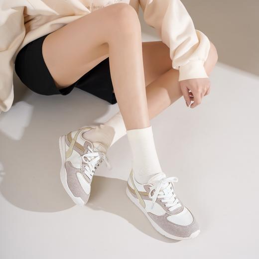 西村名物2025年春季新款超轻厚底防滑舒适休闲鞋小白鞋T25AM15321 商品图3