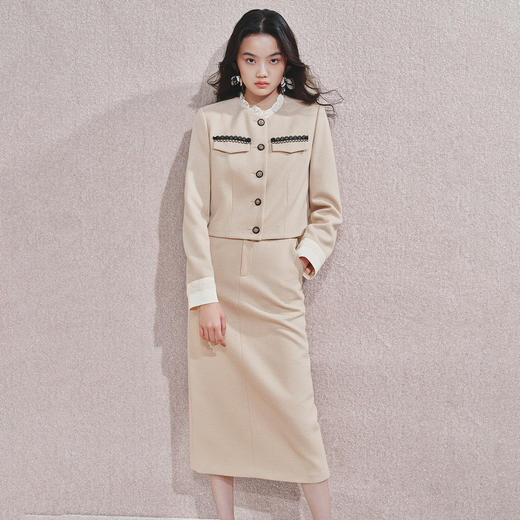小香风钉扣短外套晚会穿搭2024秋冬女MF85JA752M40 商品图0