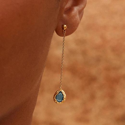 北京仓｜Agapee-LYSIA-水滴 蓝色 长耳环［法国设计师］ 商品图0