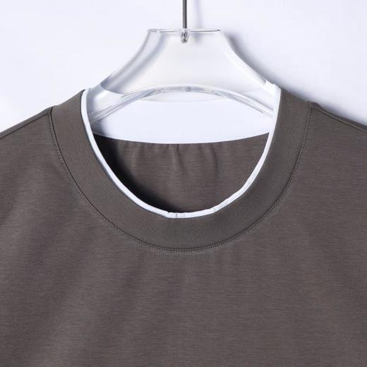 6583208早春新款时尚个性韩版简约撞色假两件短袖T恤百搭情侣套头上衣 商品图2