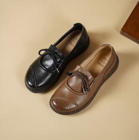 西村名物2025年春季新款厚底舒适轻便厚底系带乐福鞋T25AM15131