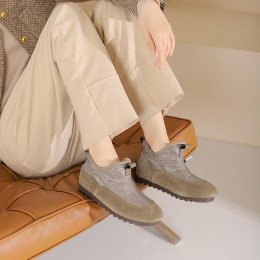 西村名物2025年冬季新款轻便厚底防滑厚绒里舒适保暖中帮短靴T25DS48458 商品图3