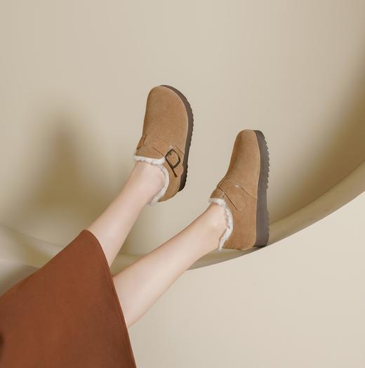 西村名物2024年冬季新款轻便厚底防滑毛里舒适保暖毛毛鞋短靴T24DM48381 商品图4