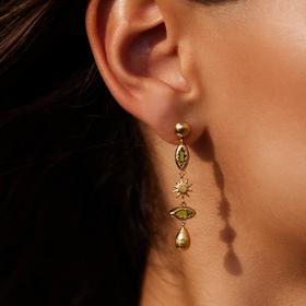 在途4周到｜Agapee-DAPHNÉ-露珠 24k镀金 长耳环［法国设计师］