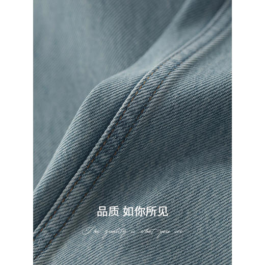 COCOBELLA复古丹宁小V腰牛仔裤女春水洗磨白遮胯休闲裤DN0053 商品图3