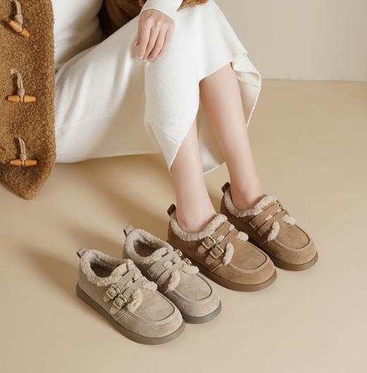 西村名物2024年冬季新款轻便厚底防滑毛里舒适保暖毛毛鞋短靴T24DM48391 商品图1