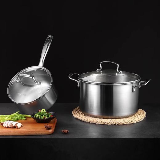 戴德Helen海伦系列不锈钢锅18cm奶锅+24cm汤锅套装 商品图1