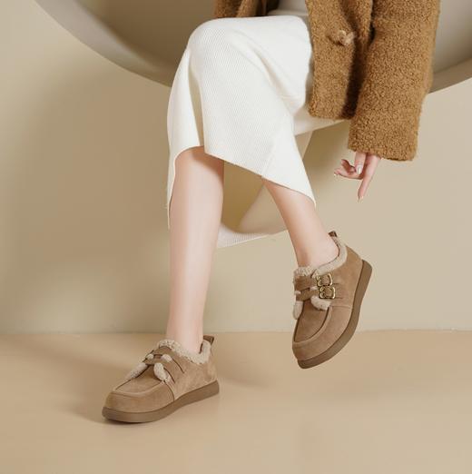 西村名物2024年冬季新款轻便厚底防滑毛里舒适保暖毛毛鞋短靴T24DM48391 商品图4