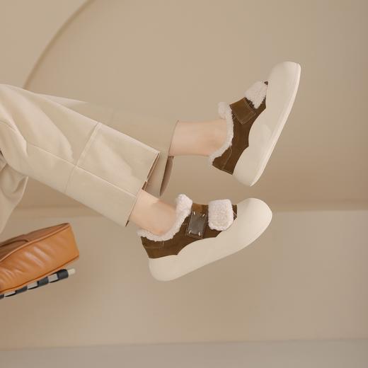 西村名物2024年冬季新款轻便厚底防滑毛里舒适保暖毛毛鞋短靴T24DM48351 商品图1