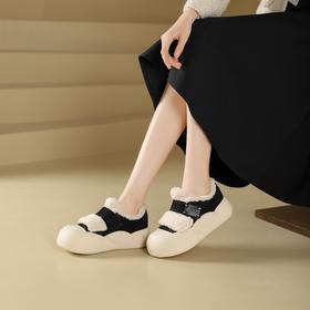 西村名物2024年冬季新款轻便厚底防滑毛里舒适保暖毛毛鞋短靴T24DM48351