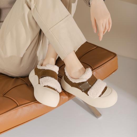 西村名物2024年冬季新款轻便厚底防滑毛里舒适保暖毛毛鞋短靴T24DM48351 商品图2