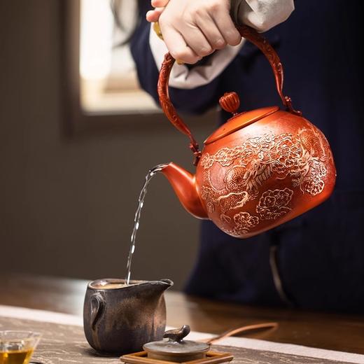 朱炳仁铜 龙腾福跃壶龙年摆件铜茶壶工夫茶大容量煮水壶泡茶复古 商品图4