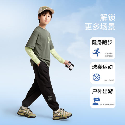 【轻薄透气防蚊裤】男童四面弹透气干爽活力工装风运动裤子单裤安奈儿童装EB516009 商品图2