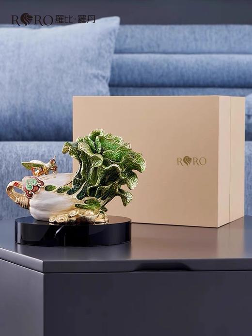 罗比罗丹招财进宝白菜摆件珐琅彩工艺玄关博古架家居饰品礼品招财进宝珐琅摆件 商品图2