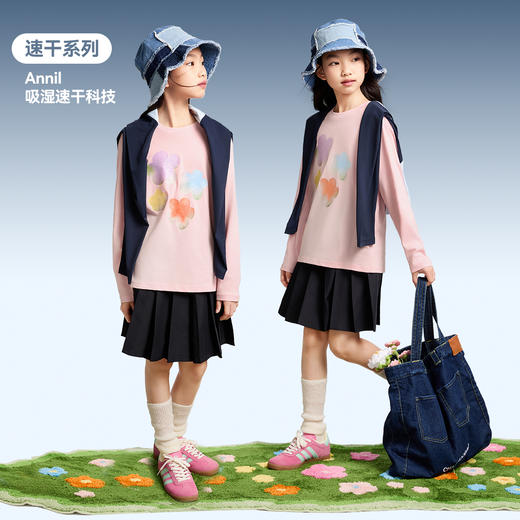 女童圆领速干长袖T恤春季新款安奈儿童装EG511006 商品图2