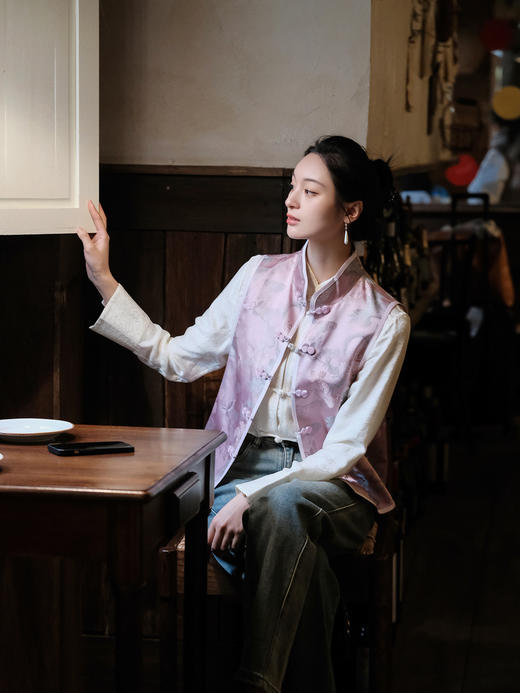 盛唐牡丹 |闲云野鹤宋锦对襟马甲 商品图11