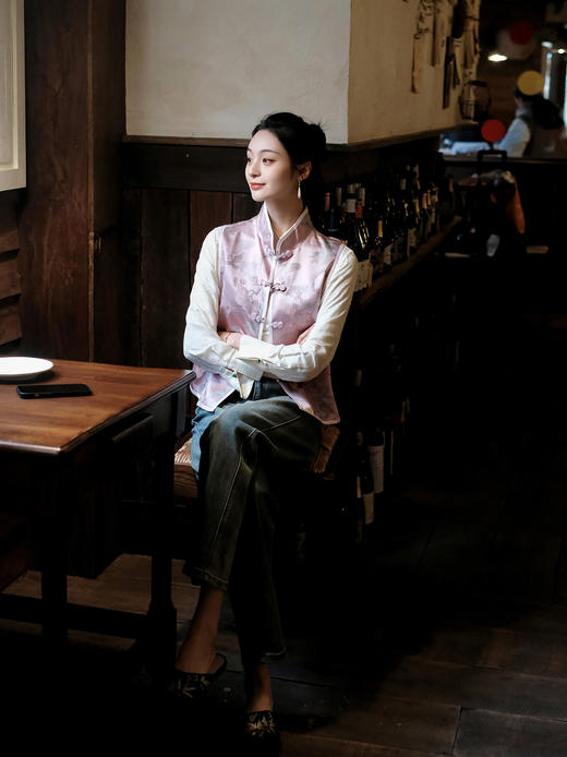 盛唐牡丹 |闲云野鹤宋锦对襟马甲 商品图12