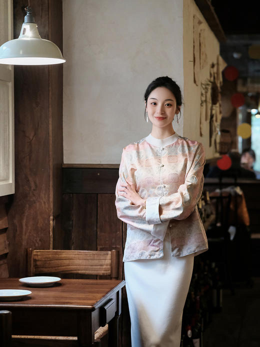 盛唐牡丹 |重缎宋锦龙纹对襟外套 商品图0