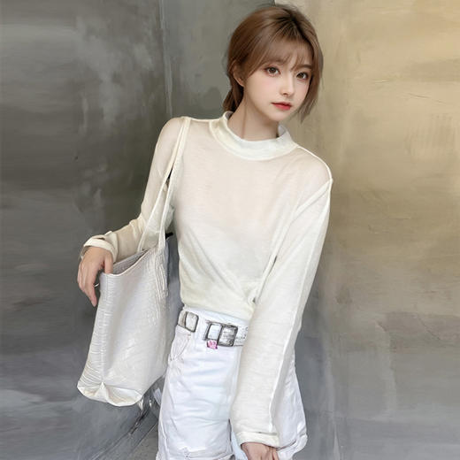 (XYC)羊毛T恤长袖 圆领V领（w） 商品图0