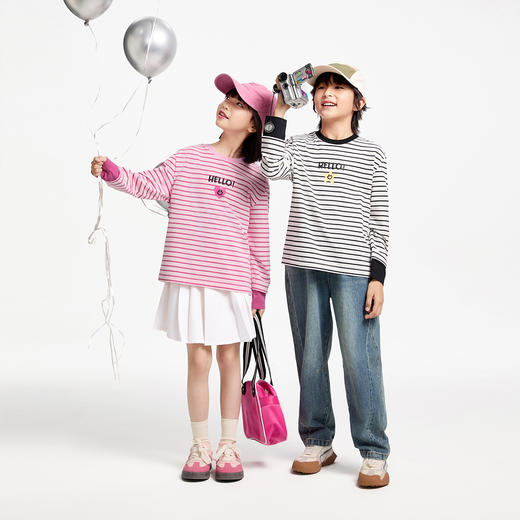 男女童圆领长袖T恤春季新款安奈儿童装EM511028 商品图3