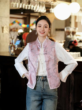 盛唐牡丹 |闲云野鹤宋锦对襟马甲