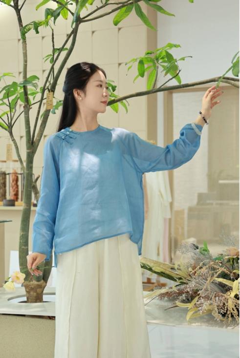 【抖音专属】套头衫（24710526-吐绶蓝） 商品图0