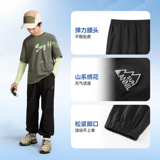 【轻薄透气防蚊裤】男童四面弹透气干爽活力工装风运动裤子单裤安奈儿童装EB516009 商品图4