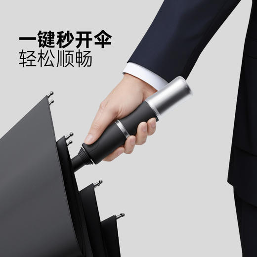 左都 长柄竹节伞 自动超特大号加固加厚结实抗风暴伞男士双人三人专用 商品图4