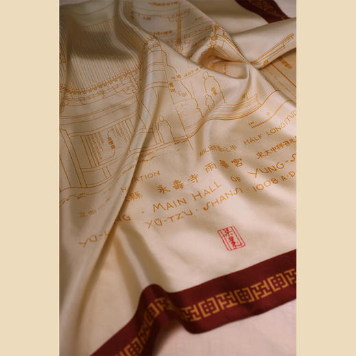 “梁”系列古建丝巾 梁思成 永寿寺雨华宫 商品图3