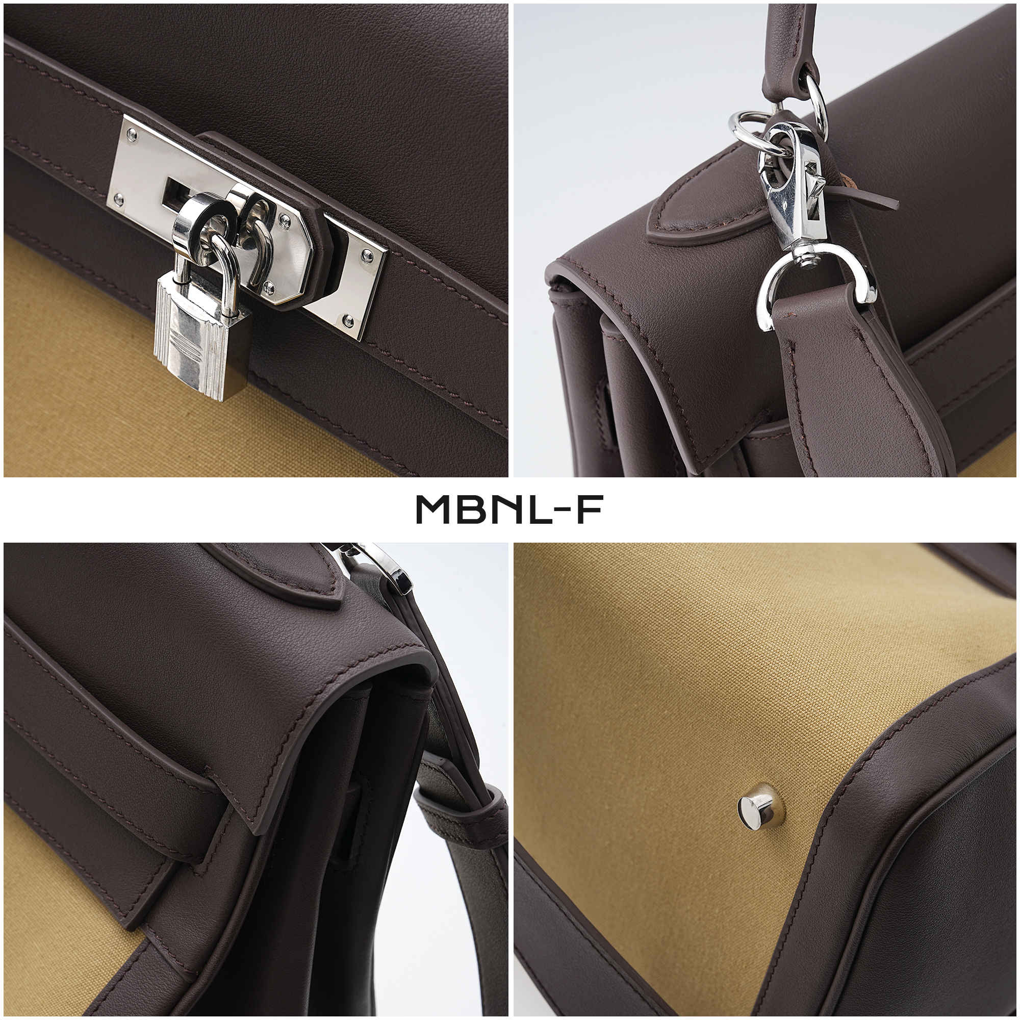 MBNL-F “帆布拼咖色包包” 24F/W秦磊X 时尚大容量包包 LL-BB0802 n1商品图3