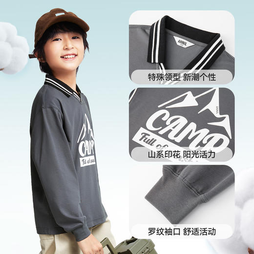 男童SORONA翻领长袖针织衫春季新款安奈儿童装EB511013 商品图4