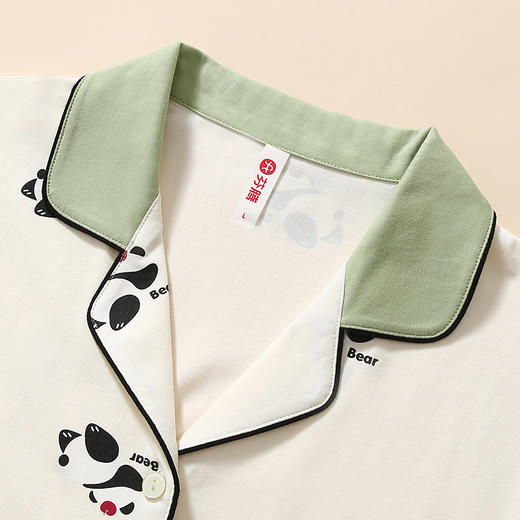 芬腾睡衣女春秋季新款纯棉长袖开衫套装休闲加大码女款全棉家居服 商品图2