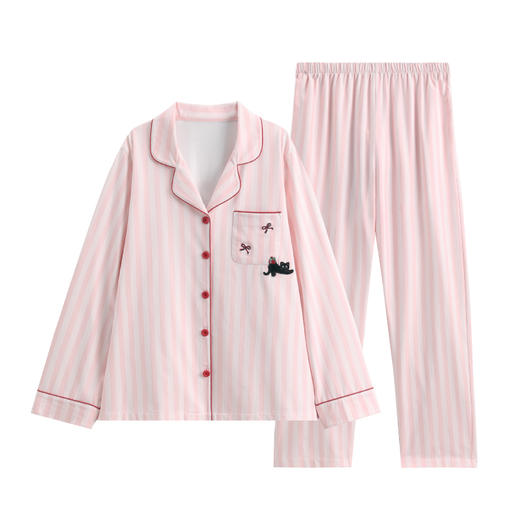 芬腾睡衣女春秋季纯棉长袖长裤舒适卡通可爱可外穿女款家居服套装 商品图0